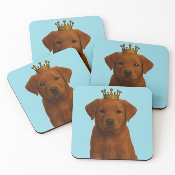 Item preview, Cute Fox Red Labrador Puppy in Gold Crown  designed and sold by Ricaso.