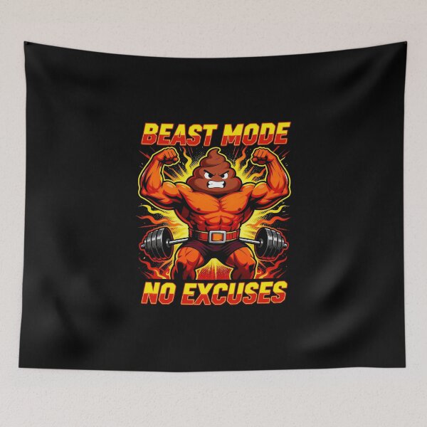 Item preview, Poop Beast Mode | No Excuses Gym Motivation & Hardcore Workout designed and sold by El Hermano Gym.