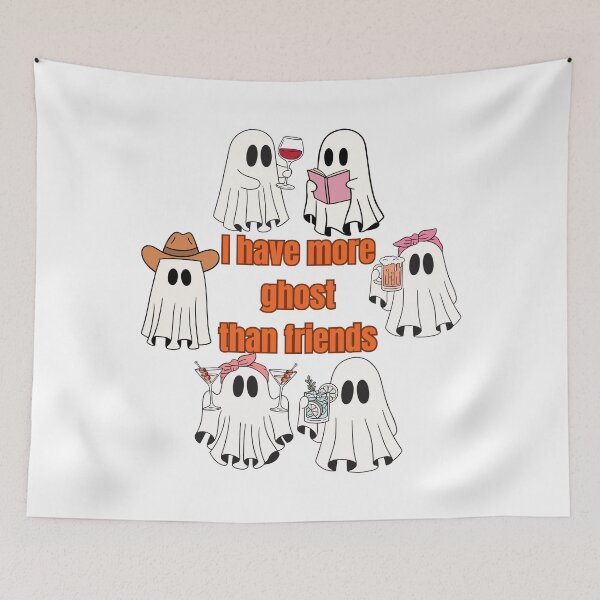 Item preview, I Have More Ghosts Than Friends Funny Colorful Ghost Design designed and sold by JudithLatko.