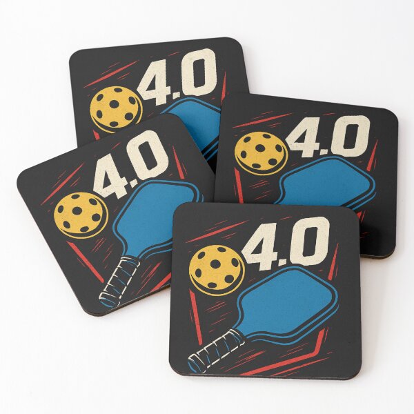 Item preview, Pickleball Player Rating 4.0 Blue Paddle with Red lines  designed and sold by LovingJoyfully.