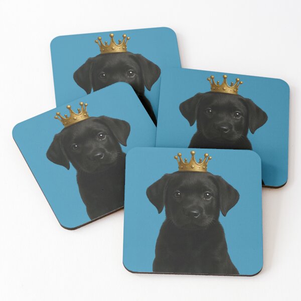 Item preview, Cute Black Labrador Puppy in Gold Crown  designed and sold by Ricaso.
