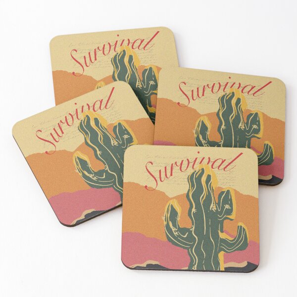 Item preview, Survival Cactus in Desert Heat Illustration (with text) designed and sold by Vanilla Cappuccino.