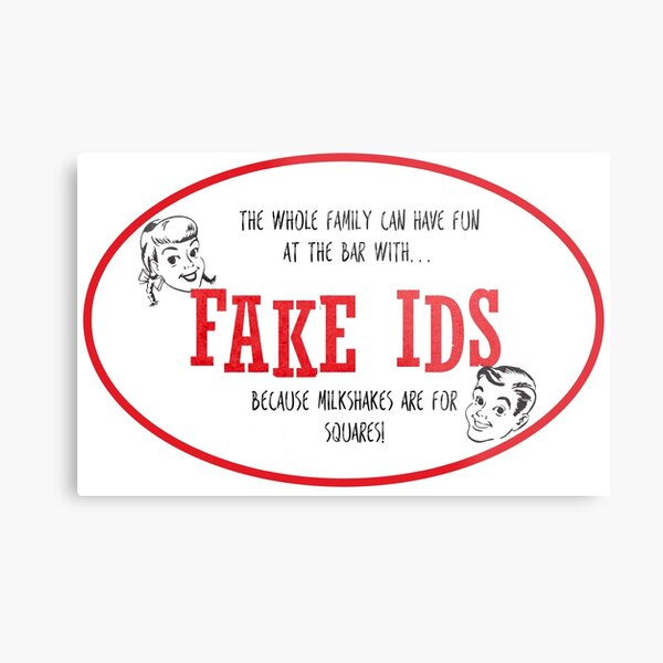 Fake Id Metal Prints Redbubble - milkshake id for roblox to annoy your friends