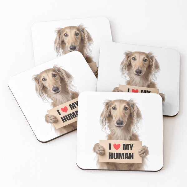 Item preview, Cute Saluki dog with Signboard I love my Human  designed and sold by LazyOwlStore.