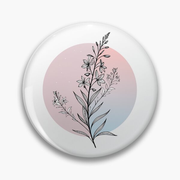 Item preview, Minimalist Fireweed Line Art Sticker – Elegant Wildflower Silhouette on Pastel Gradient designed and sold by VividOrganica.