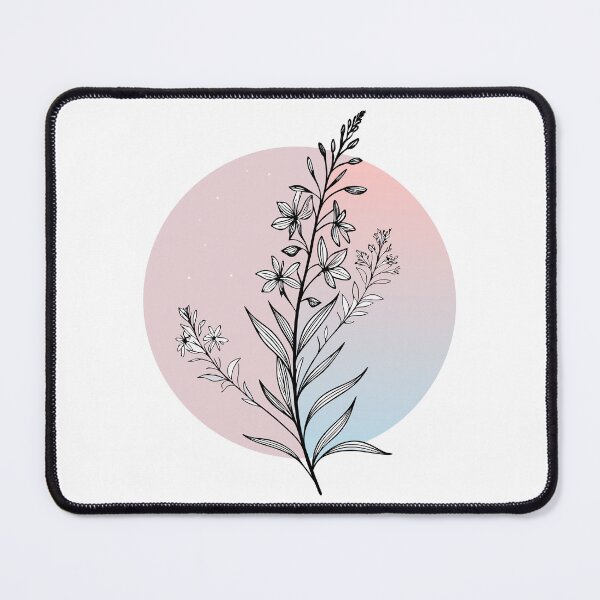 Item preview, Minimalist Fireweed Line Art Sticker – Elegant Wildflower Silhouette on Pastel Gradient designed and sold by VividOrganica.