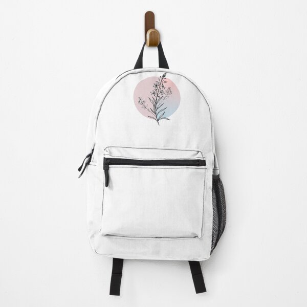Item preview, Minimalist Fireweed Line Art Sticker – Elegant Wildflower Silhouette on Pastel Gradient designed and sold by VividOrganica.