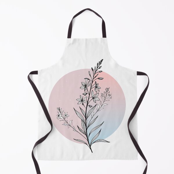 Item preview, Minimalist Fireweed Line Art Sticker – Elegant Wildflower Silhouette on Pastel Gradient designed and sold by VividOrganica.