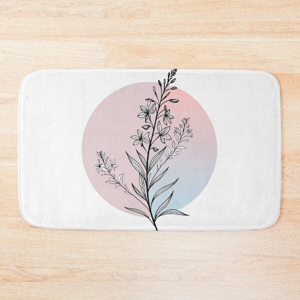 Item preview, Minimalist Fireweed Line Art Sticker – Elegant Wildflower Silhouette on Pastel Gradient designed and sold by VividOrganica.