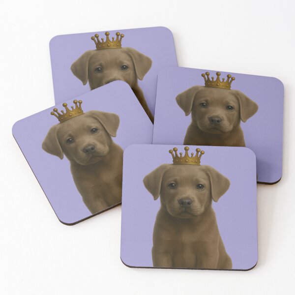 Item preview, Cute Silver Labrador Puppy in Gold Crown  designed and sold by Ricaso.