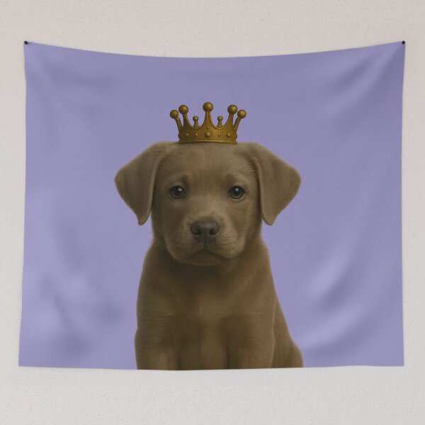 Item preview, Cute Silver Labrador Puppy in Gold Crown  designed and sold by Ricaso.