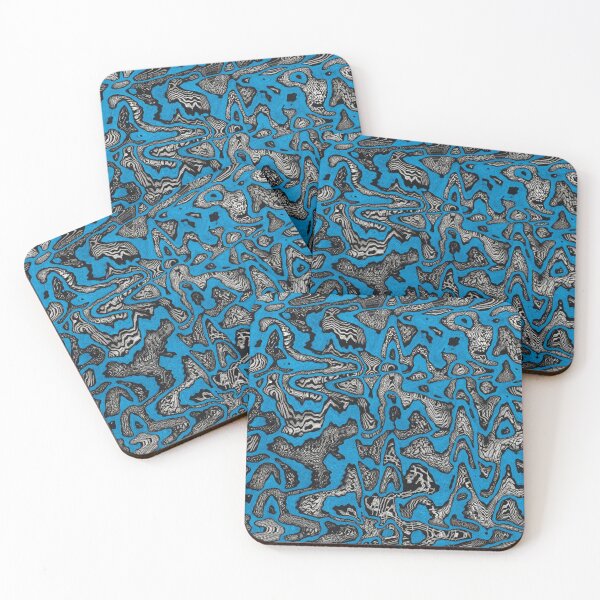 Item preview, Blue openwork line landscape designed and sold by Sigtrix.