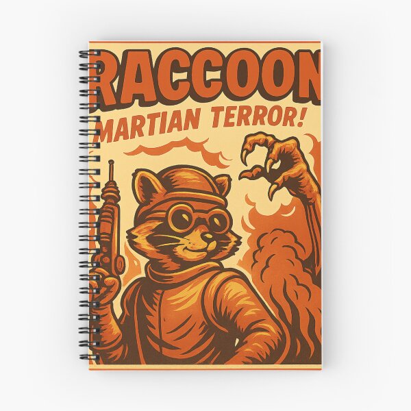 Item preview, Póster de terror de mapache | Diseño retrofuturista vintage designed and sold by Patternomania.