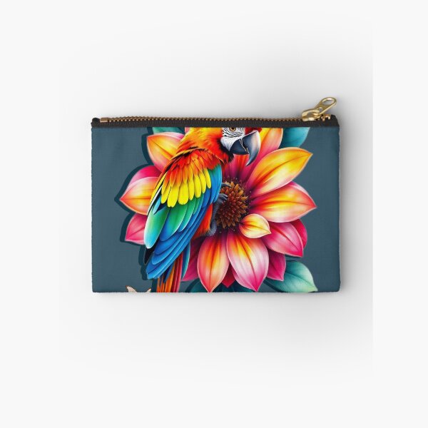 Item preview, Wild Amazon Parrot with Exotic Flowers – Vibrant Jungle Art designed and sold by Naturalite19.