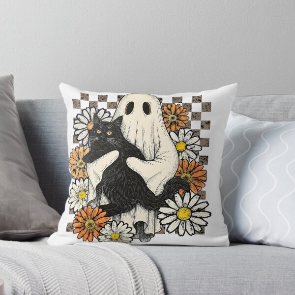 Item preview, Ghost with cats and flowers designed and sold by Plotterzebra.