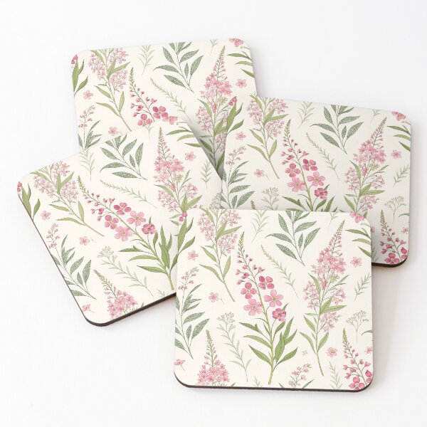 Item preview, Fireweed Wildflower Pattern – Seamless Pink and Green Floral Design for Fabric & Wallpaper designed and sold by VividOrganica.