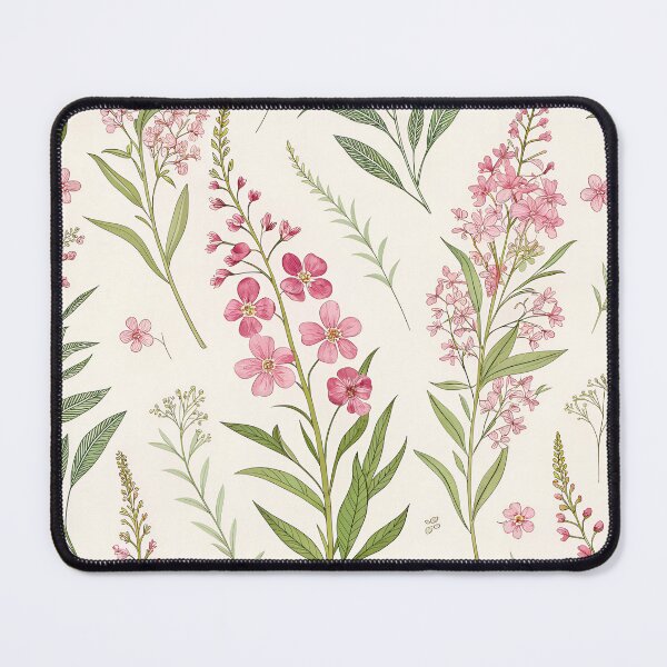 Item preview, Fireweed Wildflower Pattern – Seamless Pink and Green Floral Design for Fabric & Wallpaper designed and sold by VividOrganica.