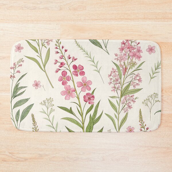 Item preview, Fireweed Wildflower Pattern – Seamless Pink and Green Floral Design for Fabric & Wallpaper designed and sold by VividOrganica.