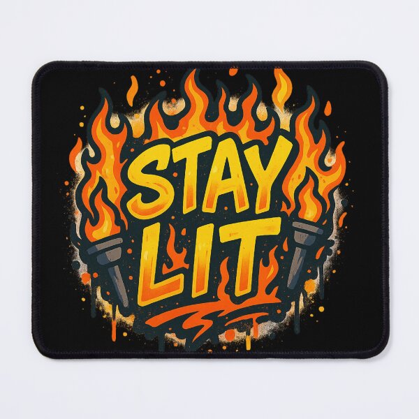 Item preview, STAY LIT – Fire Energy Graffiti Tee designed and sold by PastimeMastery.