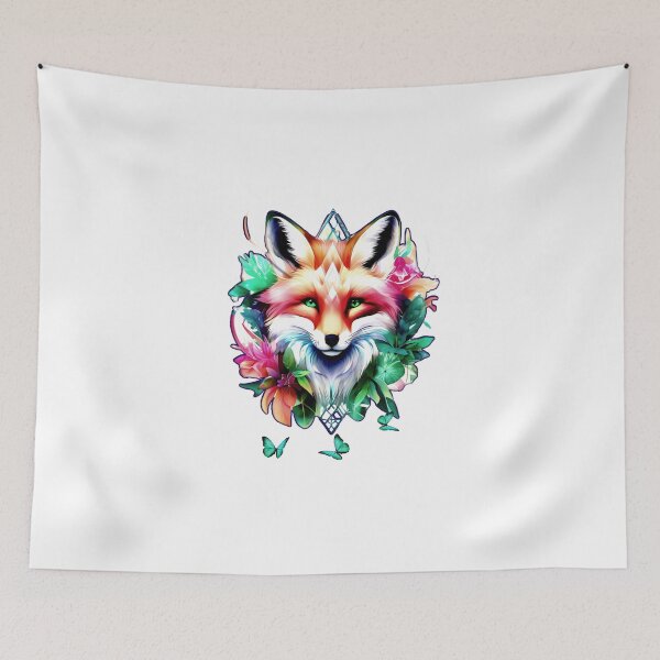 Item preview, Geometric Floral Fox – Vibrant Animal and Nature Fusion Art designed and sold by Naturalite19.