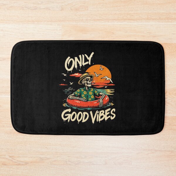 Item preview, Only Good Vibes – Skeleton Floating in Sunset Tee designed and sold by PhilllandArt.