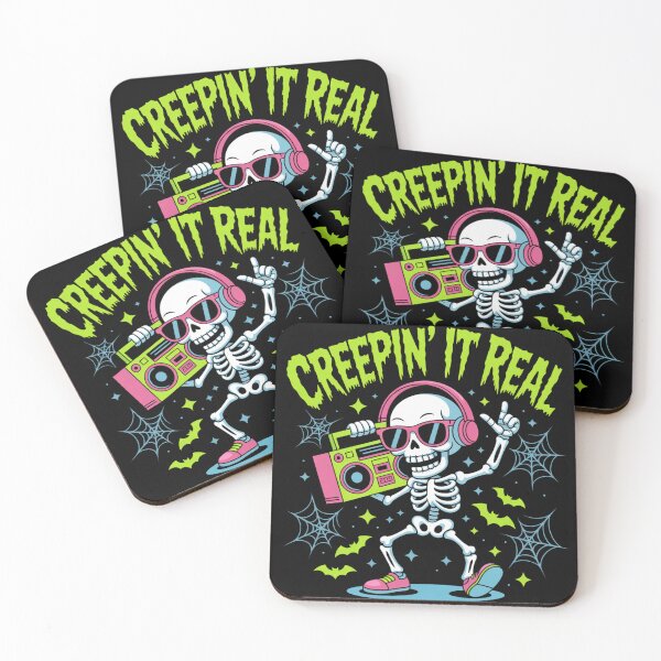 Item preview, Dancing Bones: A fun and vibrant Halloween design featuring a groovy skeleton in headphones and sunglasses, dancing with a boombox. designed and sold by Grang Art Artistic Designs.