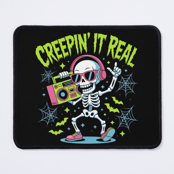 Item preview, Dancing Bones: A fun and vibrant Halloween design featuring a groovy skeleton in headphones and sunglasses, dancing with a boombox. designed and sold by Grang Art Artistic Designs.