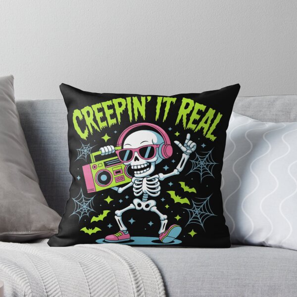 Item preview, Dancing Bones: A fun and vibrant Halloween design featuring a groovy skeleton in headphones and sunglasses, dancing with a boombox. designed and sold by Grang Art Artistic Designs.