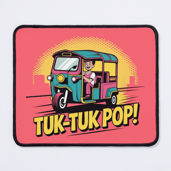 Item preview, Cheerful Tuk-Tuk Ride in Retro Pop Style designed and sold by SplashTastic.