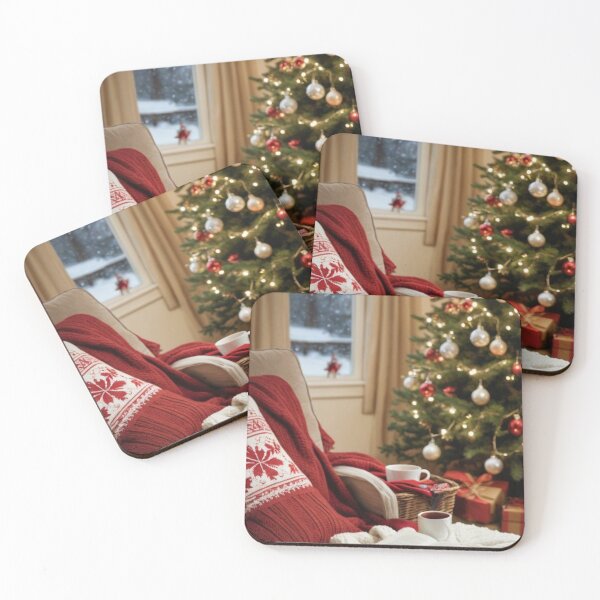 Item preview, Cozy Christmas Corner with Tree, Throws & Snowy Window View designed and sold by Vida e Arte.