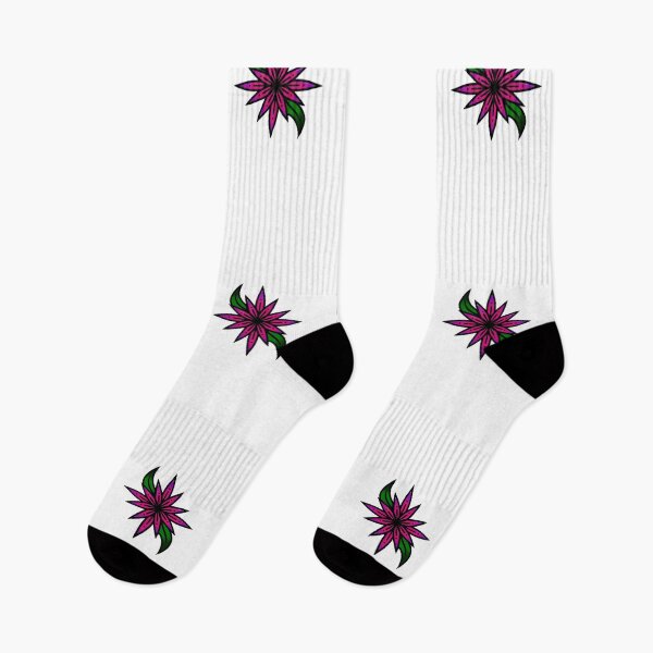 Item preview, Purple And Pink Flower With Green Leaves designed and sold by StrawbBonsai.
