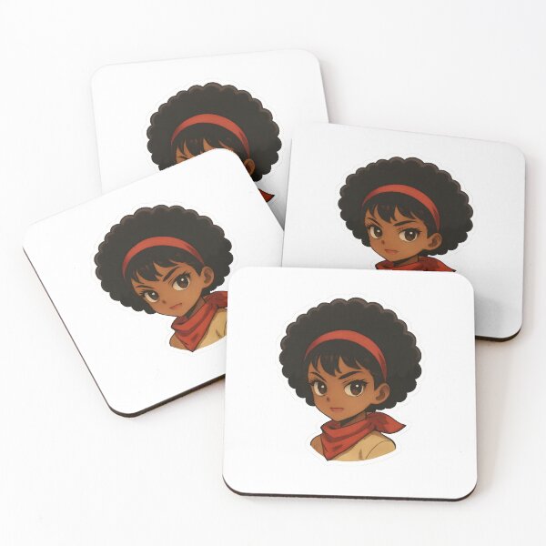 Item preview, Black Anime Girl with Afro – Retro Vintage Anime Style designed and sold by OsasChild.