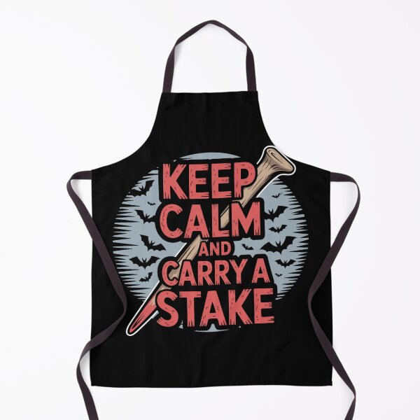 Aperçu de l'œuvre Gardez votre calme et portez un pieu : un design de t-shirt effrayant mais ludique pour les chasseurs de vampires. créée et vendue par Grang Art Artistic Designs.