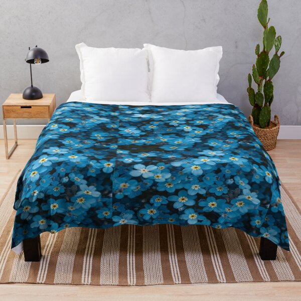 Item preview, Drawing of delicate vibrant blue floral flowers design designed and sold by NivyasArtistry.