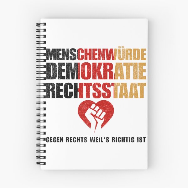 Item preview, Human dignity, democracy, constitutional state – Statement against the right in black, red and gold designed and sold by VariousGoodies.