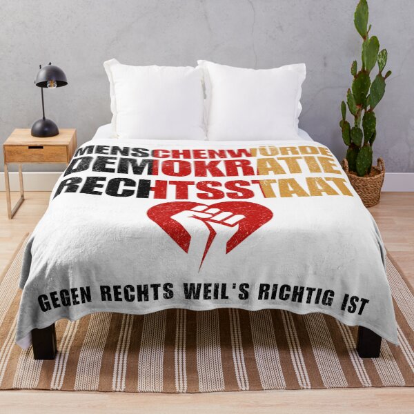 Item preview, Human dignity, democracy, constitutional state – Statement against the right in black, red and gold designed and sold by VariousGoodies.