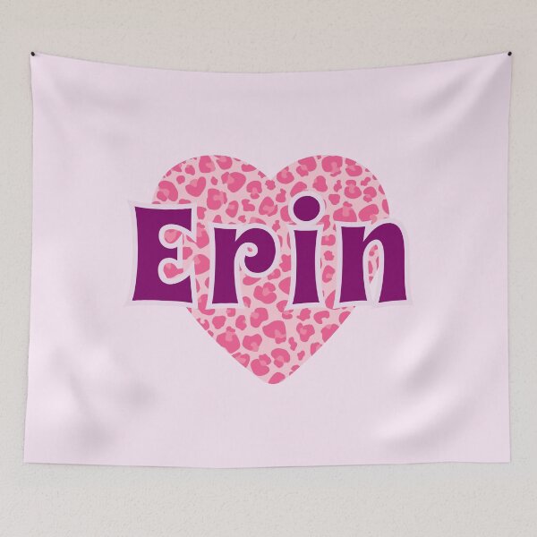 Item preview, Erin Name Pink Leopard Heart  designed and sold by Jeallan Designs.