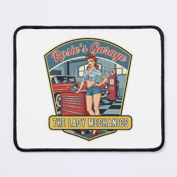 Item preview, Rosie's Garage - The Lady Mechanics - Vintage Pin-Up Garage Art designed and sold by RedDelaney.