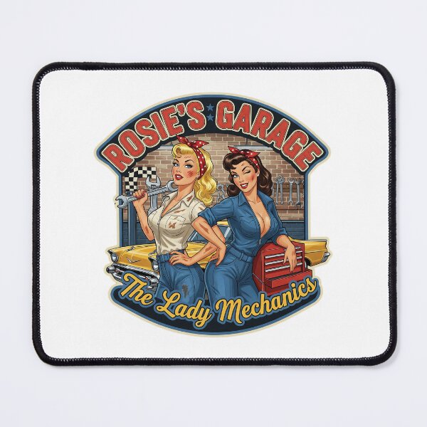 Item preview, Rosie's Garage - The Lady Mechanics - Pin-Up Garage Duo designed and sold by RedDelaney.