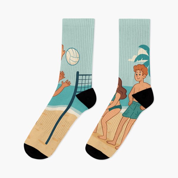 Item preview, Summer beach volleyball players on sea sand designed and sold by Painted Planet.