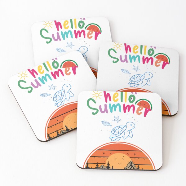 Item preview, Hello Summer – Retro Sunset, Sea Turtle & Beach Vibes designed and sold by RMVOGUE.