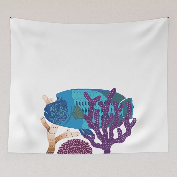 Item preview, Fish Wrasse with Coral Genuine Aboriginal Art 7 designed and sold by wigilwigil.