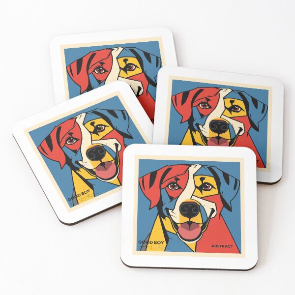 Item preview, Good Boy Abstract Cubist Dog Portrait Art designed and sold by ArtWavesbyAbhi.
