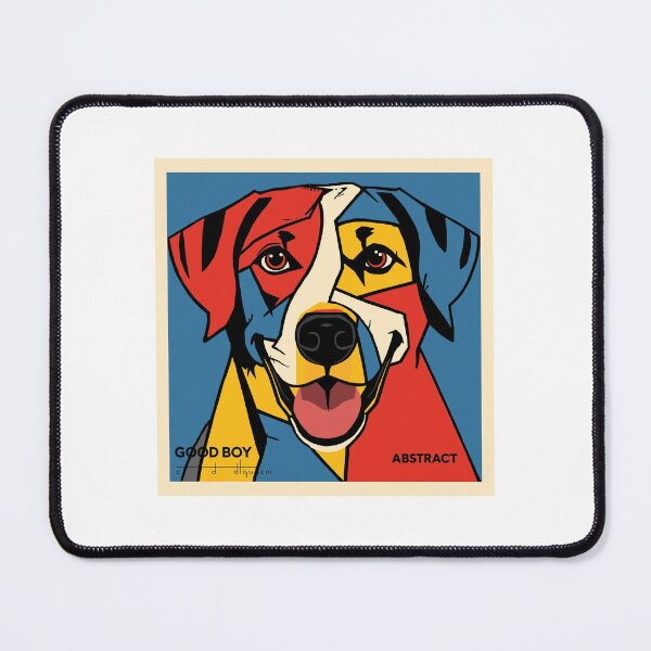 Item preview, Good Boy Abstract Cubist Dog Portrait Art designed and sold by ArtWavesbyAbhi.