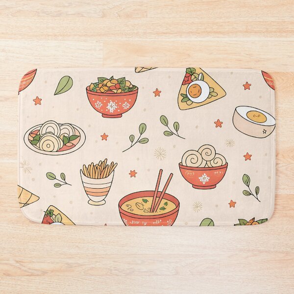 Item preview, Vietnamese Food Pattern – Seamless Pho, Banh Mi, Spring Roll & Banh Xeo Icons in Pastel Vector designed and sold by VividOrganica.