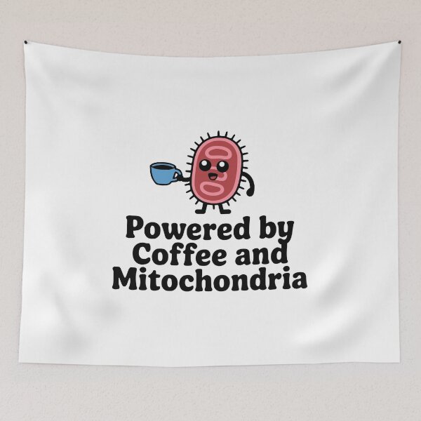 Item preview, Powered By Coffee and Mitochondria! Cute Biology Coffee Pun designed and sold by PMCreative.