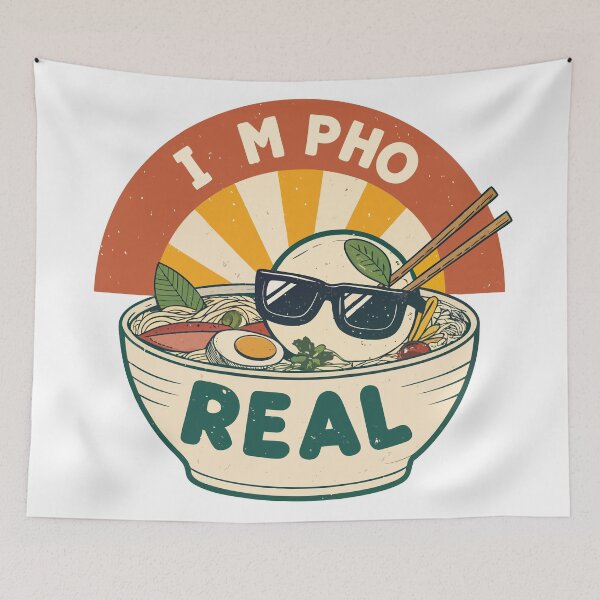 Item preview, Pho Pun Design – Funny “I’m Pho Real” Bowl with Sunglasses, Bold Cartoon Vector designed and sold by VividOrganica.
