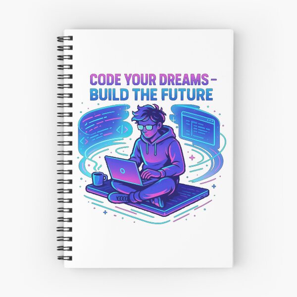 Item preview, Code Your Dreams - Build The Future | Programmer Inspiration Vector Art designed and sold by spicytshorts.