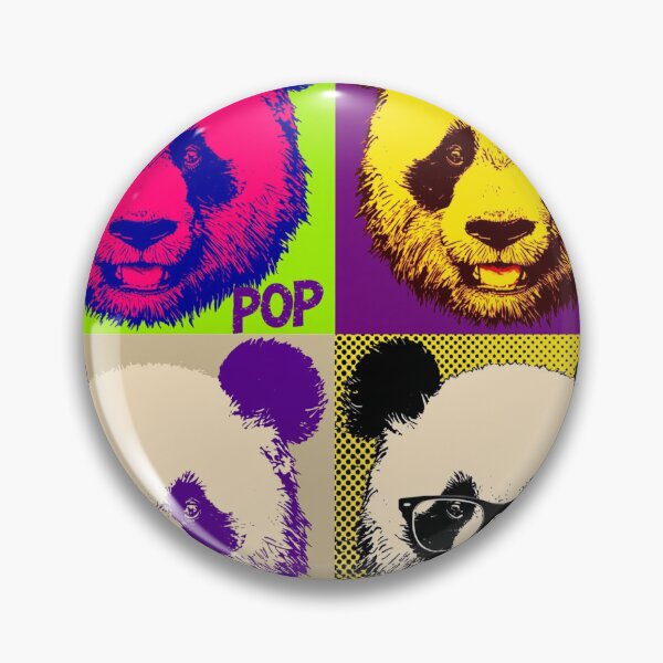 Item preview, Panda Pop Art Warhol Style Grid Design designed and sold by ArtWavesbyAbhi.