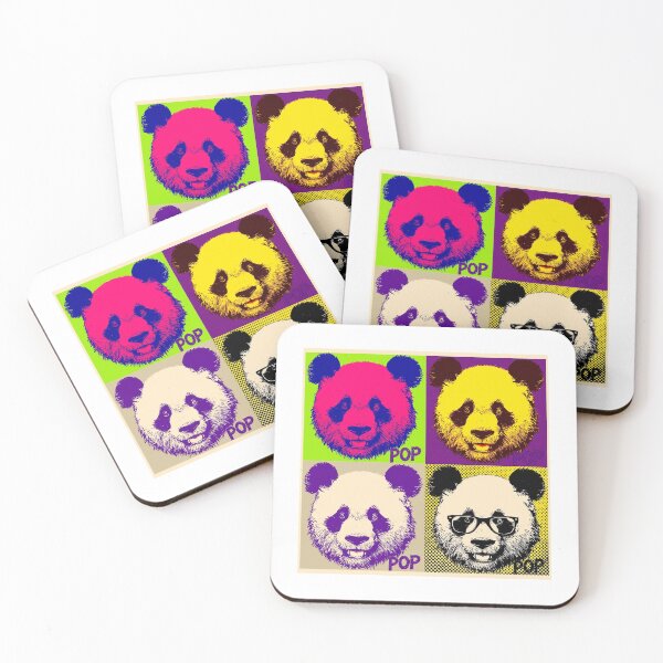 Item preview, Panda Pop Art Warhol Style Grid Design designed and sold by ArtWavesbyAbhi.
